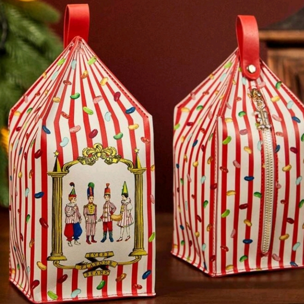 Harry Potter Red and White Striped Bag with Circus Design Makeup Case